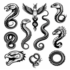 Obraz premium set of tattoo