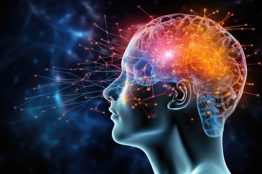 Cognitive decline, disorder, aging brain mosaic of thoughts forgetting dementia, mental mind patterns. Neuro creativity, innovative brainwaves ingenious, variegated neural landscape cognition tapestry