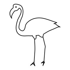 Continuous one line drawing of flamingo bird outline vector illustration 