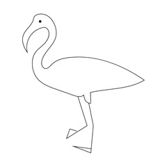 Continuous one line drawing of flamingo bird outline vector illustration 