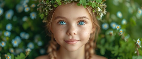 Little Girl Wearing Clover Headband, HD, Background Wallpaper, Desktop Wallpaper