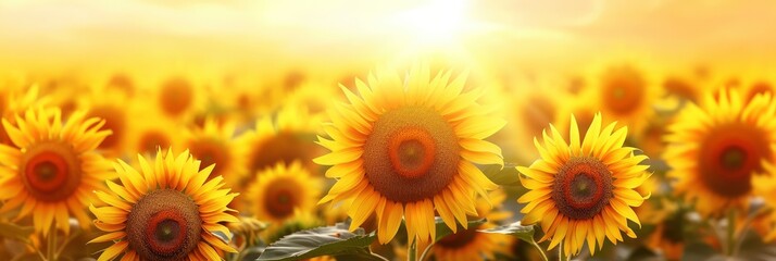  Banner Sunflower Field Summer, Banner Image For Website, Background, Desktop Wallpaper