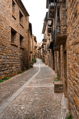 Fototapeta na wymiar Ainsa town in the Pyrenees. Sobrarbe region.