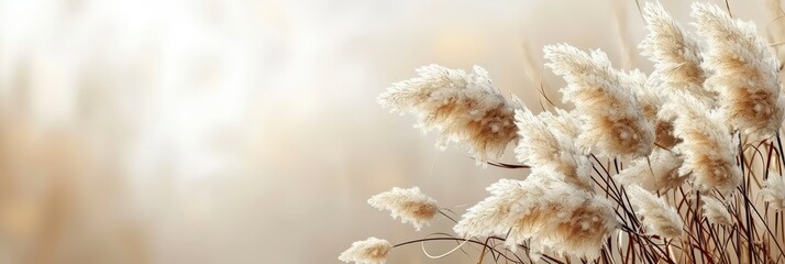  Beautiful Decorative Dried Flowers Pampas Grass, Banner Image For Website, Background, Desktop Wallpaper