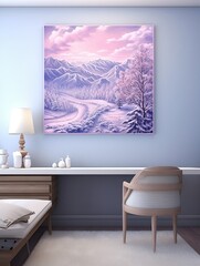 Snowy Winter Wonderland Canvas Print - Breathtaking Mountain Landscape Immersed in Winter Chill
