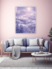 Snowy Winter Wonderland Canvas Print: Mountain Landscape featuring Winter Chill