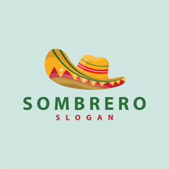 Sombrero hat logo simple mexican festival hat design template illustration