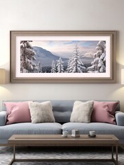 Snowy Winter Wonderland Scenic Vista: Panoramic Snow View - Winter Panorama Wall Art