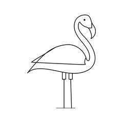 Continuous one line drawing of flamingo bird outline vector illustration 