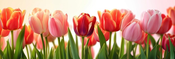  Beautiful Spring Large Tulip Flowers Decorative, Banner Image For Website, Background, Desktop Wallpaper