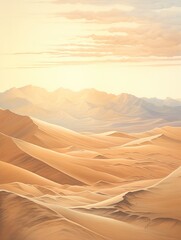 Earthen Vistas: Sunlit Sand Dune Art in Serene Sandy Hues