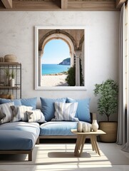 Timeless Mediterranean Coasts Wall Art: Ocean Blue Coastal Art Print
