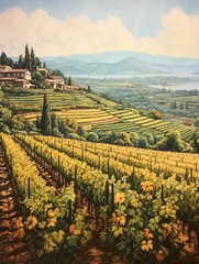 Fototapeta na wymiar Timeless Tuscan Vineyards: Nature's Artwork for Rustic Wall Decor, Showcasing Vineyard Seasons