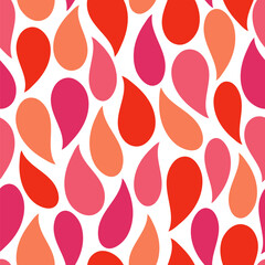 Vector seamless pattern with half hearts pink and orange - 716433056