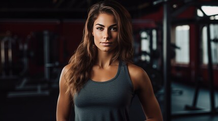 Fototapeta premium Personal Training and fitness coaching application and trainer, beautiful woman, modern lifestyle and fitness
