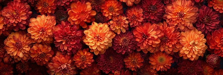  Chrysanthemum Flowers On Natural Background, Banner Image For Website, Background, Desktop Wallpaper - obrazy, fototapety, plakaty