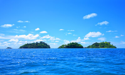 Small Island Ile Seche, Moyenne Island, Round Island, Long Island, Republic of Seychelles, Africa.