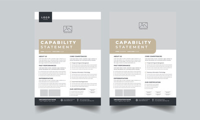 Capability Statement With 2 Style layout template design - obrazy, fototapety, plakaty
