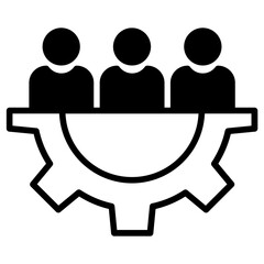 Cog User group solid glyph icon