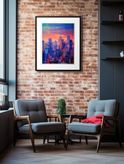 Urban City Skylines: A Modern Landscape Captured in Framed City View Print