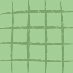 Fototapeta premium Hand Drawn Irregular Geometric Pattern with doodle freehand grid. Unique green, pale brush shapes and borders. y2k grunge Simple Design Element, Vector Illustration Grid.