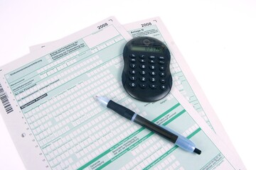 German Tax form with Money