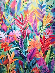 Vibrant Fiesta Patterns: Canvas Print Landscape Celebrating Festival Grounds Design.