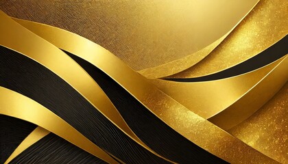 abstract golden background.a detailed and visually stunning digital artwork showcasing a golden shiny gradient background. Utilize a golden paper with a metallic effect, incorporate gold and black wav
