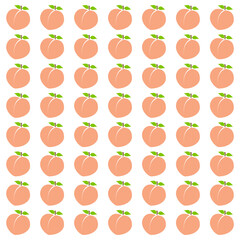  Peach Seamless pattern isolated on white background