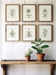 Vintage Ocean Botanical Sketches: Seaside Plant Illustrations for Charming Wall Decor.