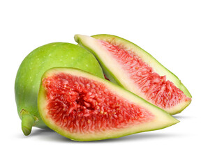 Fresh ripe green figs isolated on white
