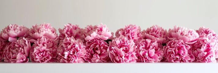  Fresh Pink Peony Flowers On White, Banner Image For Website, Background, Desktop Wallpaper