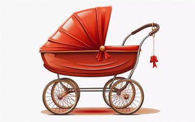 baby carriage, pram vector illustration


