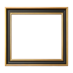 Wooden Square Picture Frame Isolated on Transparent Background