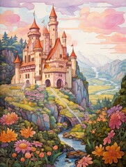 Whimsical Fairy-tale Castles: Framed Landscape Print - Decorative Domiciles Being Gallery Gems