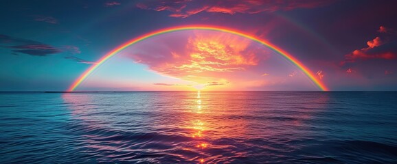 Rainbow Over Ocean Sea Family Holiday, HD, Background Wallpaper, Desktop Wallpaper