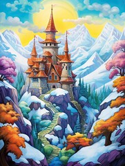 Whimsical Fairy-tale Castles: Snow-capped Mountain Alpine Abodes and Mountain-top Manors.