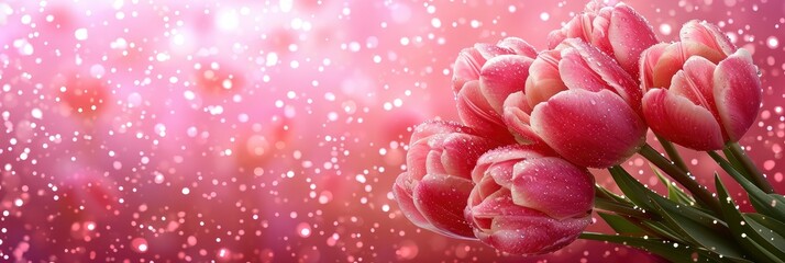  Love You Wording Pink Tulips, Banner Image For Website, Background, Desktop Wallpaper