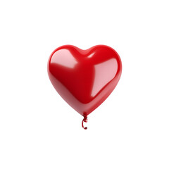 3d red Balloon heart shape isolated png