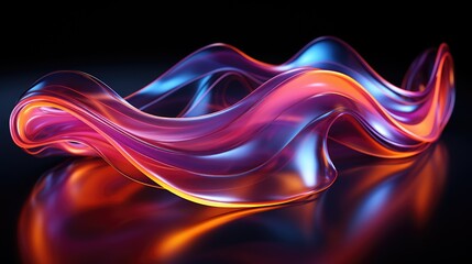 Fototapeta premium Dazzling Neon Glow Shapes and Colors in Ultra Wide 16K Splendor