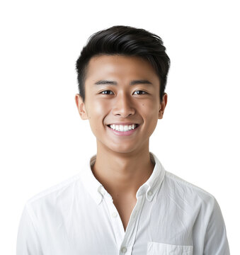  young Asian student on transparent background