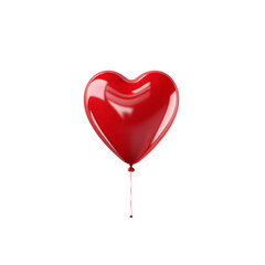 3d red Balloon heart shape isolated png