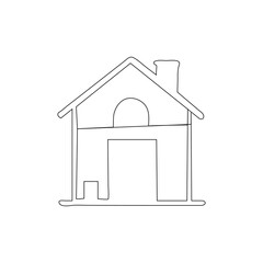 House continuous one line drawing outline vector illustration
