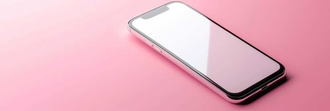  Phone Mockup On Pink Background, Banner Image For Website, Background, Desktop Wallpaper