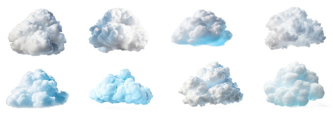 Set of cloud  on transparency background PNG - obrazy, fototapety, plakaty