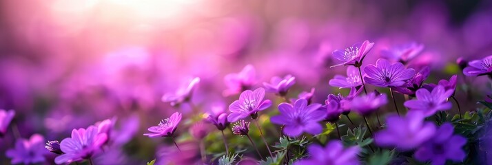  Purple Small Flowers Blurred Background, Banner Image For Website, Background, Desktop Wallpaper