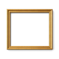  golden frame full shot, flat, low detail, smooth,  on transparency background PNG