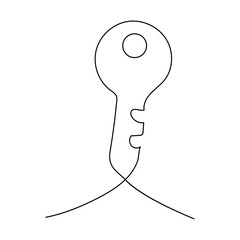 
 Key icon continuous one line drawing  outline vector illustration


