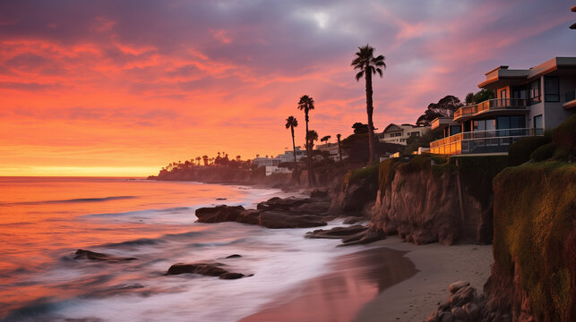 Sunset at Laguna Beach, Orange County