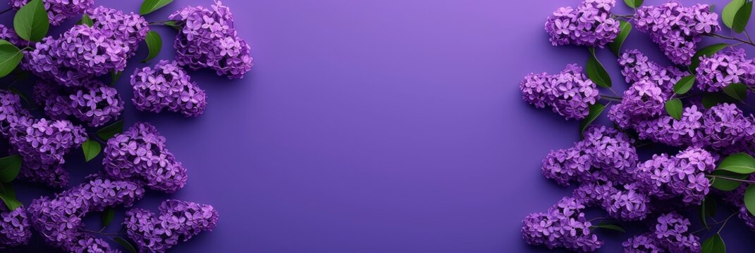  Shot Beautiful Sprigs Blooming Lilac, Banner Image For Website, Background, Desktop Wallpaper